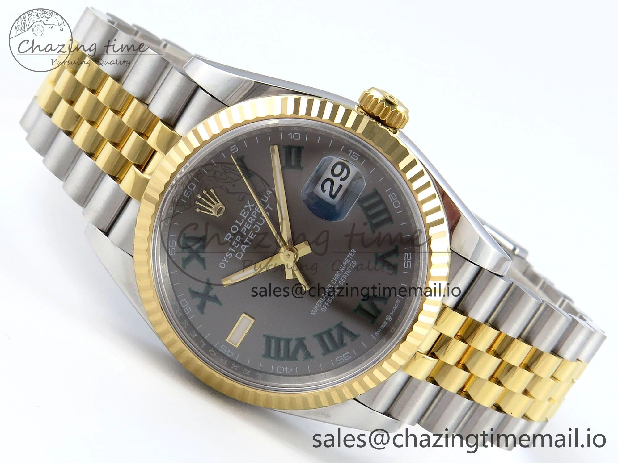 Sustainable DateJust 36 126233 EWEF Best Edition Gray Roman Dial on SS YG Jubilee Bracelet A 627