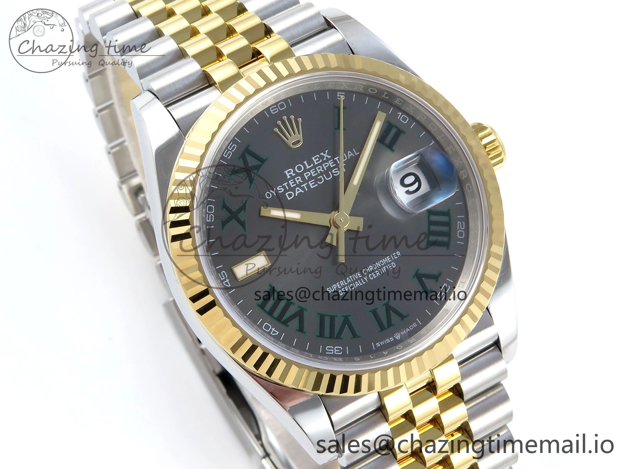 Sustainable DateJust 36 126233 EWEF Best Edition Gray Roman Dial on SS YG Jubilee Bracelet A 627