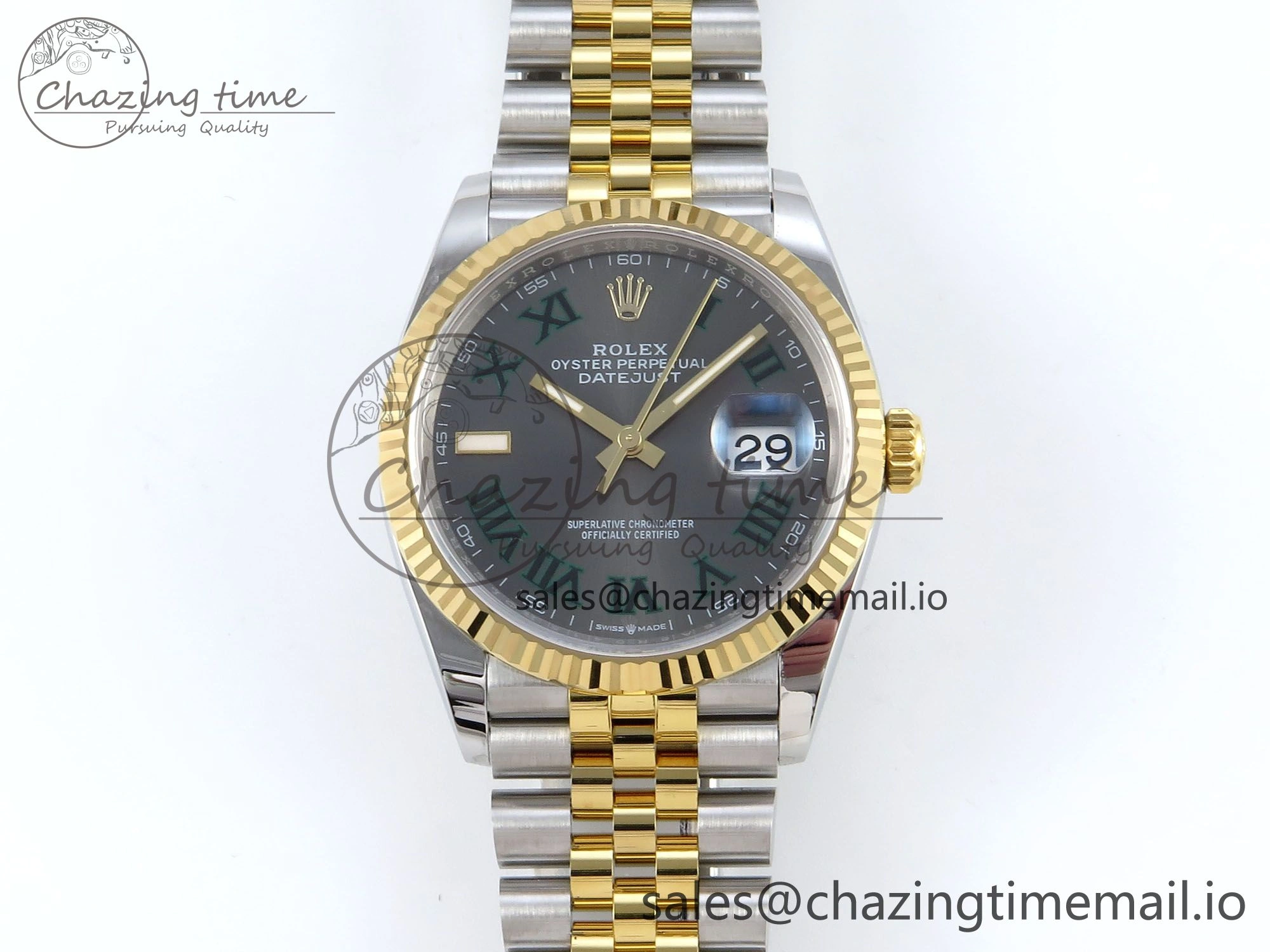 Sustainable DateJust 36 126233 EWEF Best Edition Gray Roman Dial on SS YG Jubilee Bracelet A 627