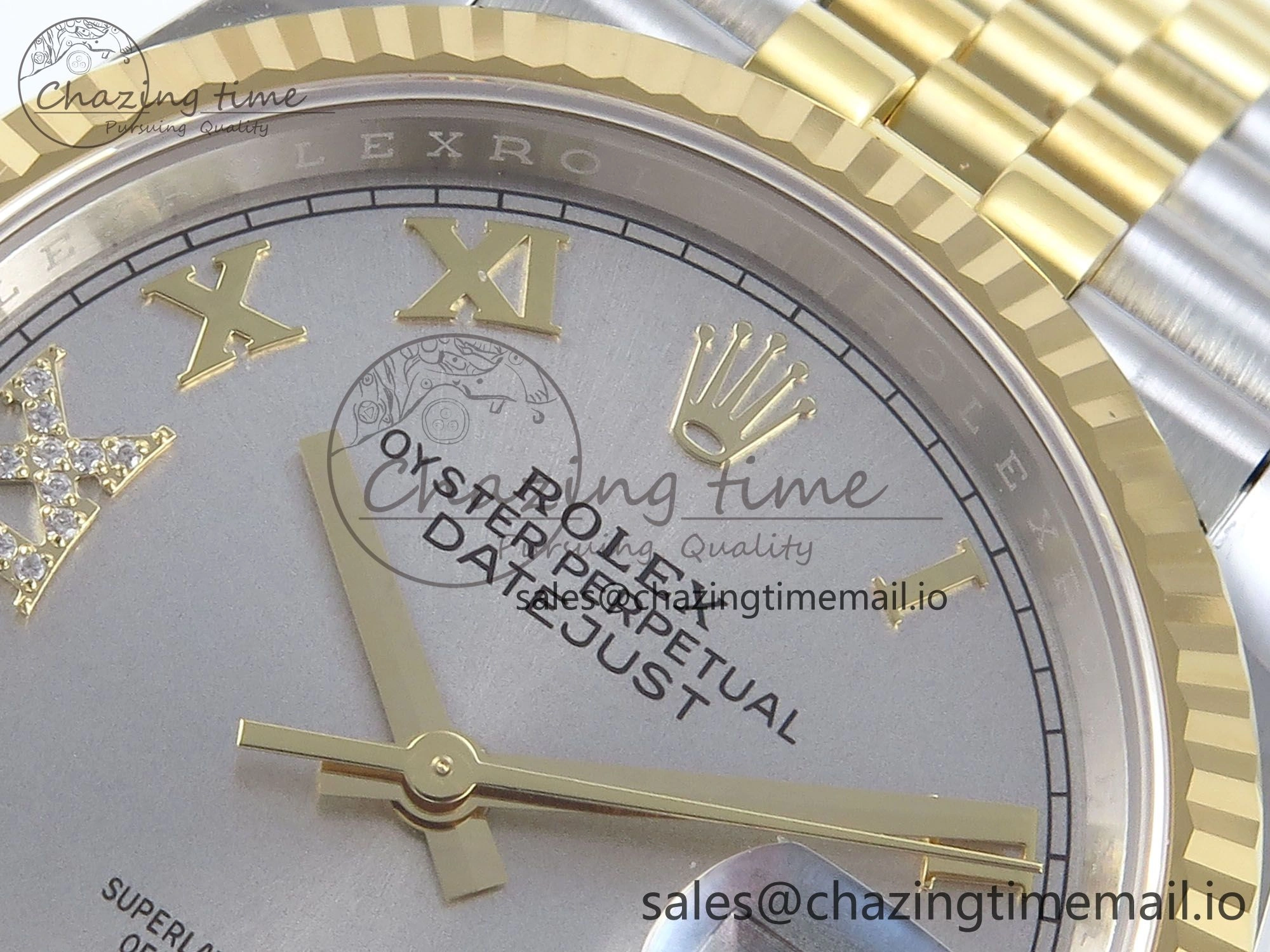 TimelessDesign DateJust 36 126233 EWEF Best Edition Gray Roman Diamonds Dial on SS YG Jubilee Bracelet A 620