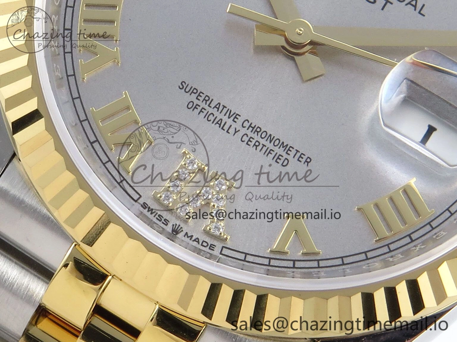 TimelessDesign DateJust 36 126233 EWEF Best Edition Gray Roman Diamonds Dial on SS YG Jubilee Bracelet A 620