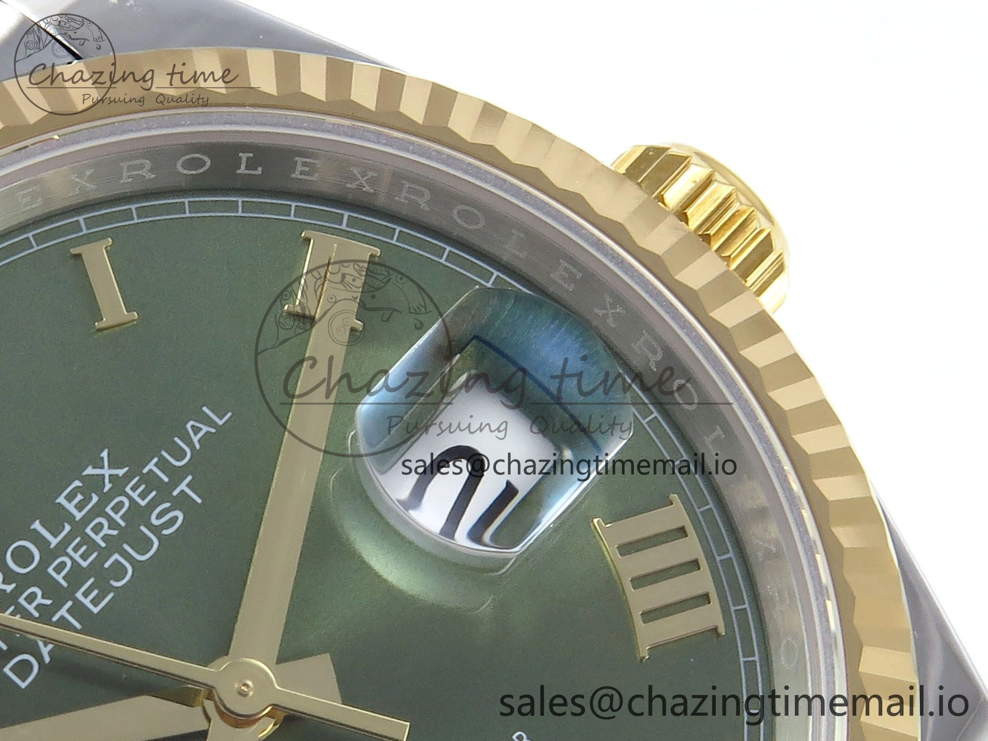 DateJust 36 126233 EWEF Best Edition Green Roman Diamonds Dial on SS YG Jubilee Bracelet A Tailored 631