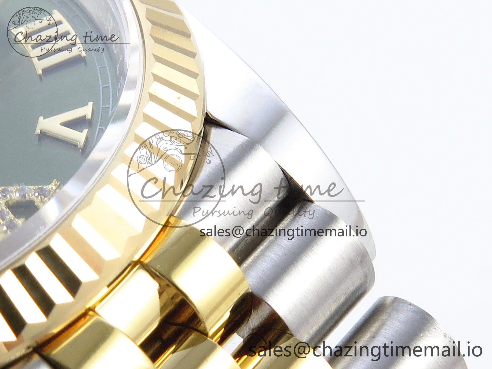 DateJust 36 126233 EWEF Best Edition Green Roman Diamonds Dial on SS YG Jubilee Bracelet A Tailored 631