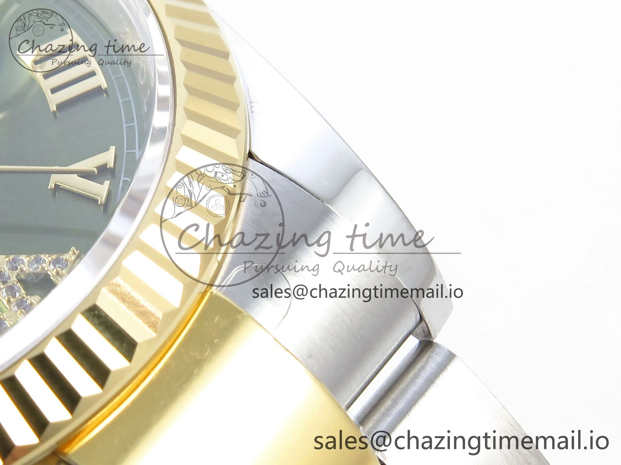 Comfortable DateJust 36 126233 EWEF Best Edition Green Roman Diamonds Dial on SS YG Oyster Bracelet A 679