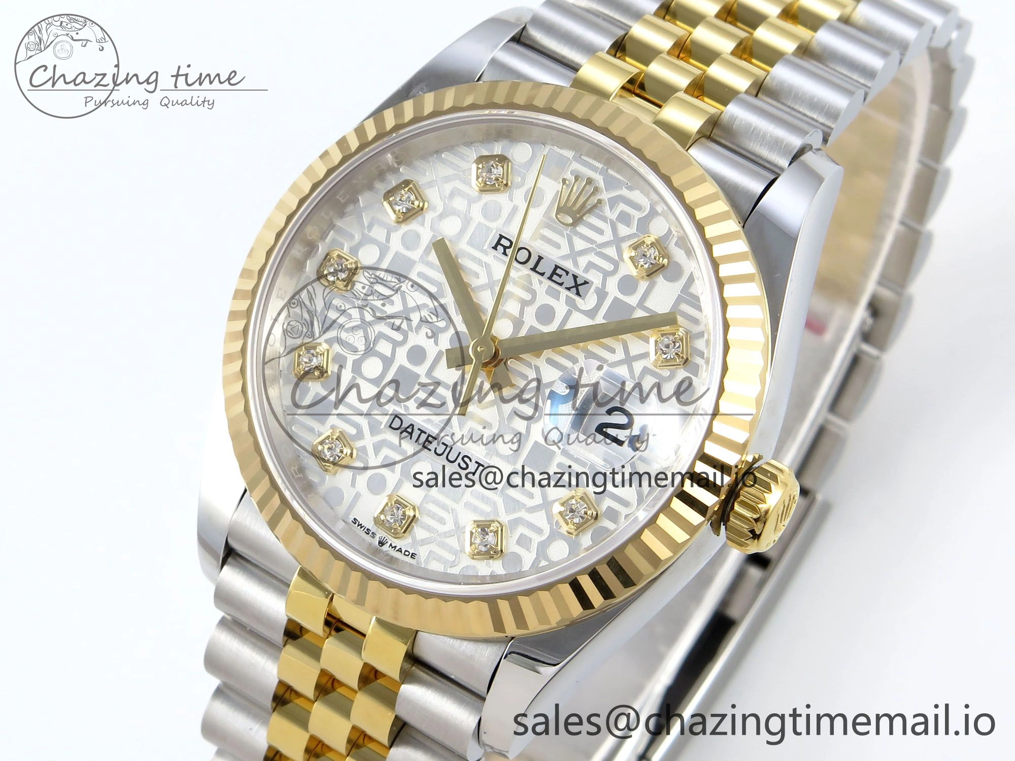 DateJust 36 126233 EWEF Best Edition Rolxx White Dial on SS YG Jubilee Bracelet A ComfortFit 629