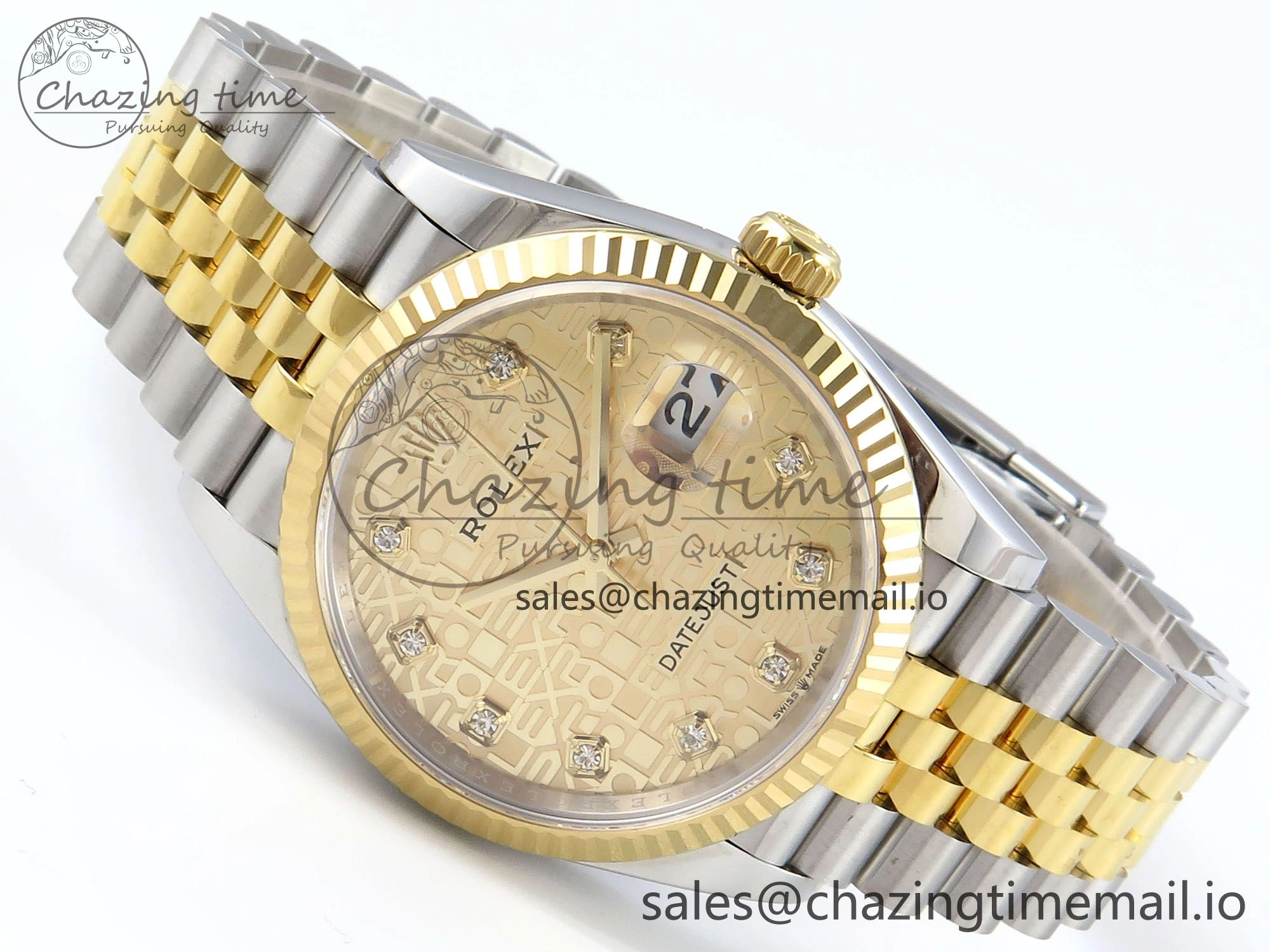 WellDesigned DateJust 36 126233 EWEF Best Edition Rolxx YG Dial on SS YG Jubilee Bracelet A 625