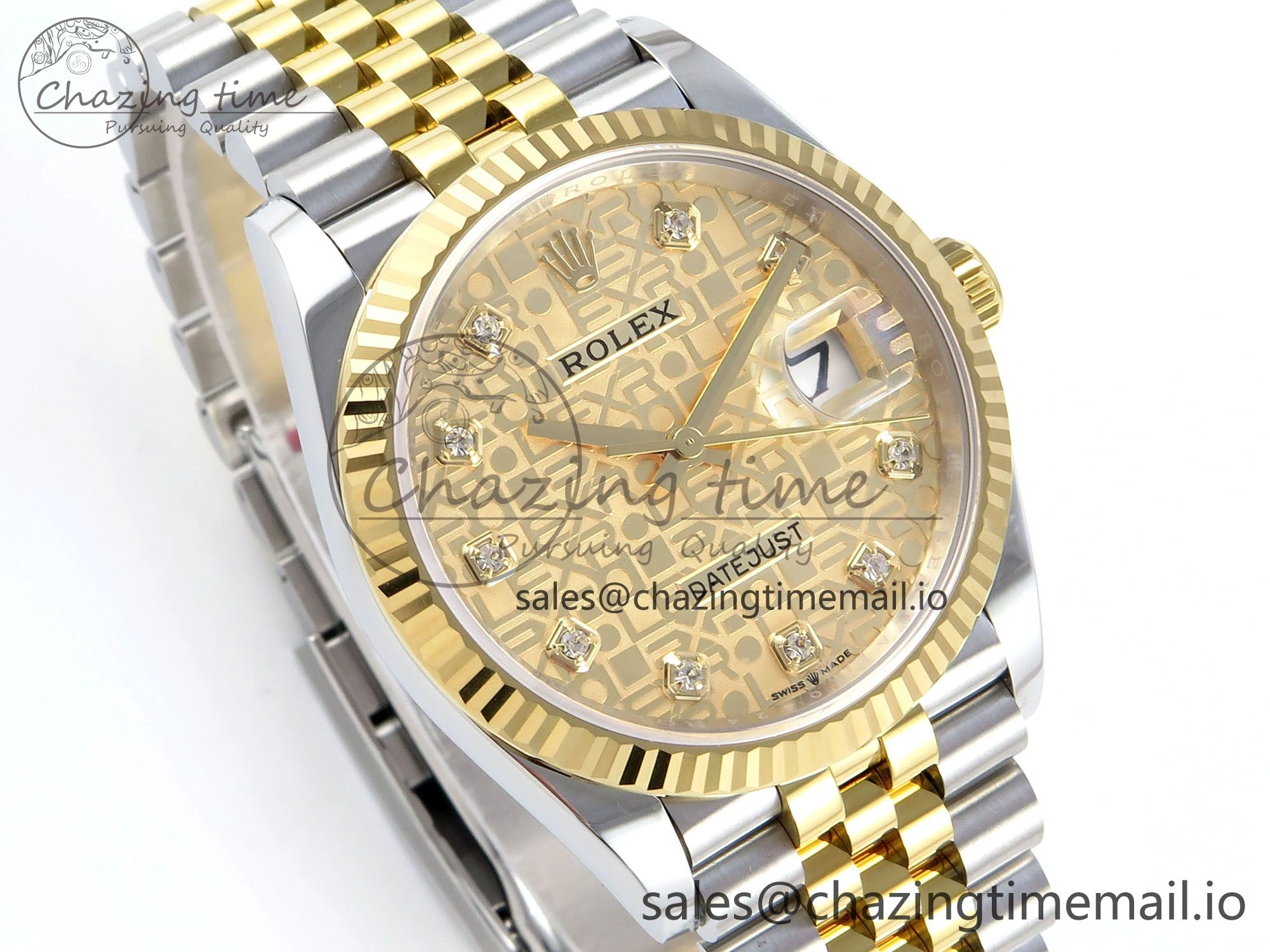 WellDesigned DateJust 36 126233 EWEF Best Edition Rolxx YG Dial on SS YG Jubilee Bracelet A 625