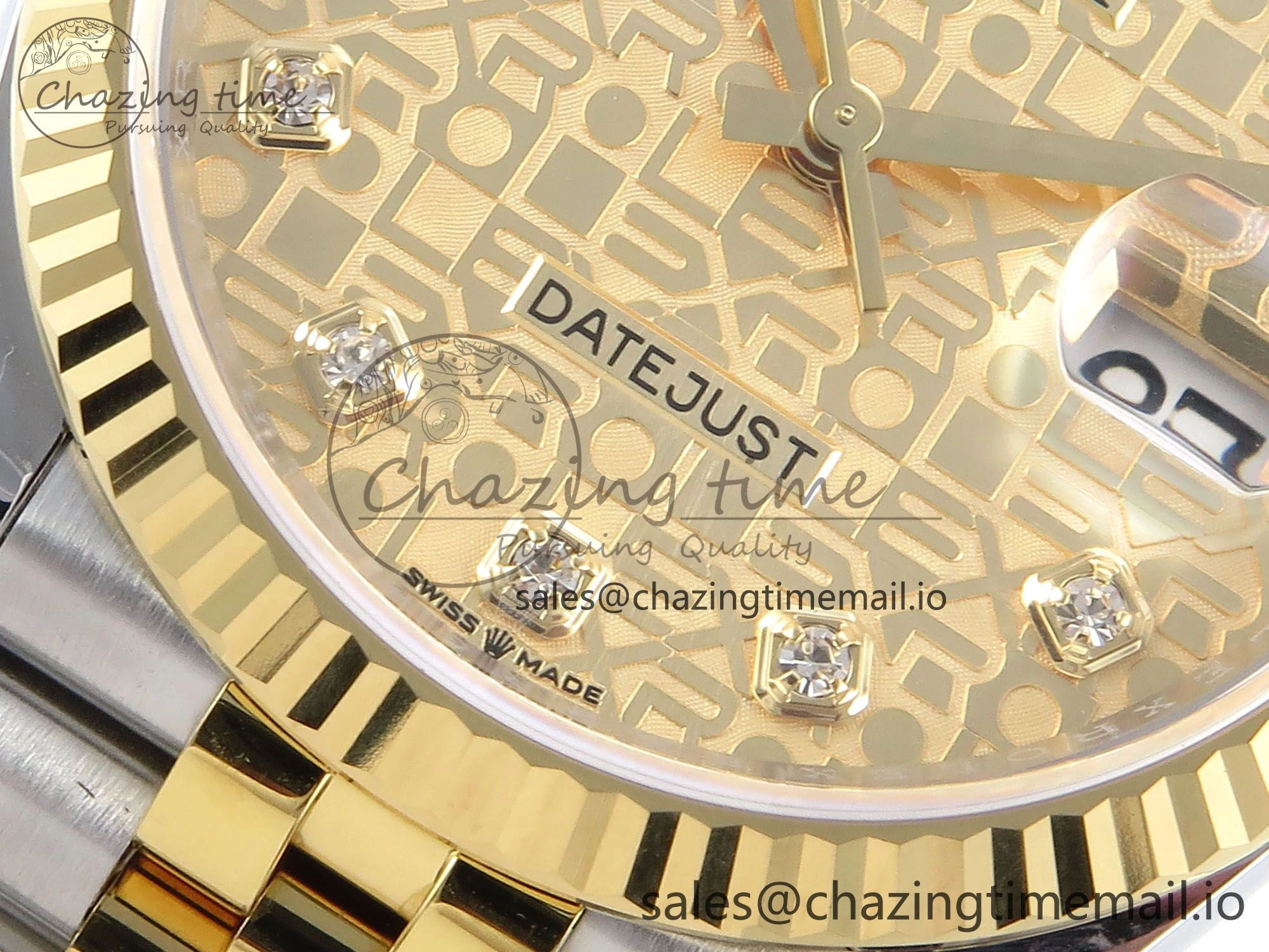 WellDesigned DateJust 36 126233 EWEF Best Edition Rolxx YG Dial on SS YG Jubilee Bracelet A 625