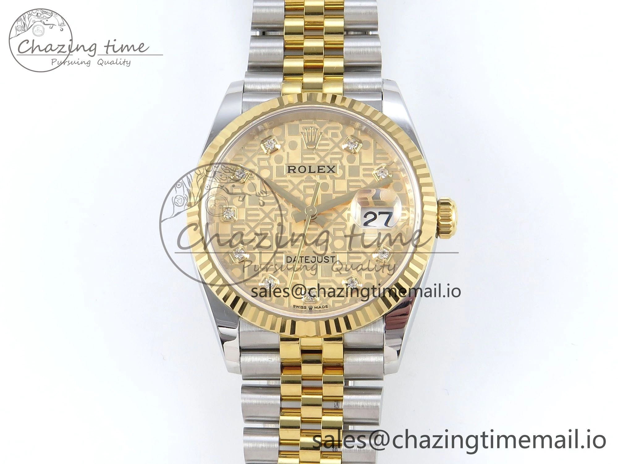 WellDesigned DateJust 36 126233 EWEF Best Edition Rolxx YG Dial on SS YG Jubilee Bracelet A 625