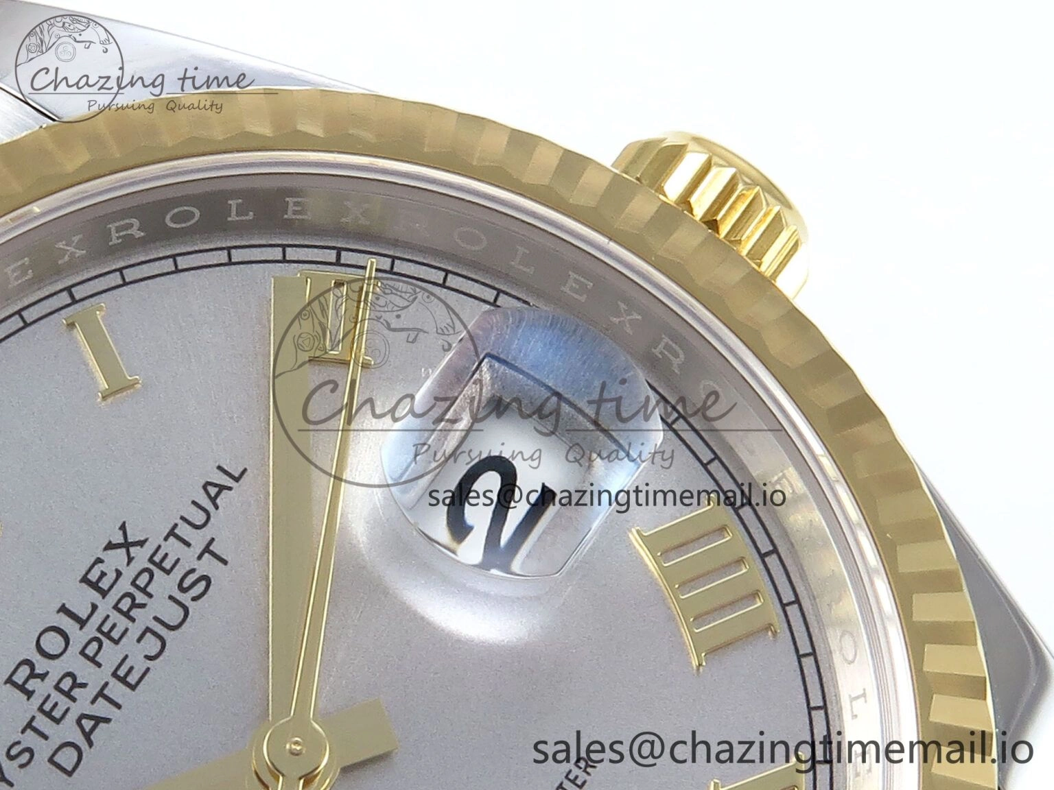 Chic DateJust 36 126233 EWEF Best Edition Silver Roman Diamonds Dial on SS YG Oyster Bracelet A 670