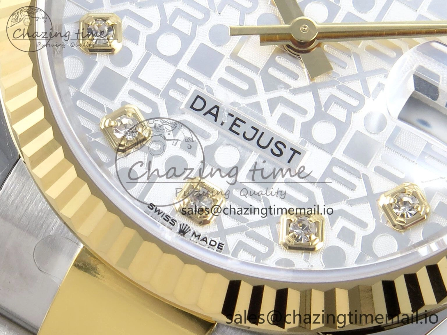 DateJust 36 126233 EWEF Best Edition White Pattern Diamonds Dial on SS YG Oyster Bracelet A Soft 676