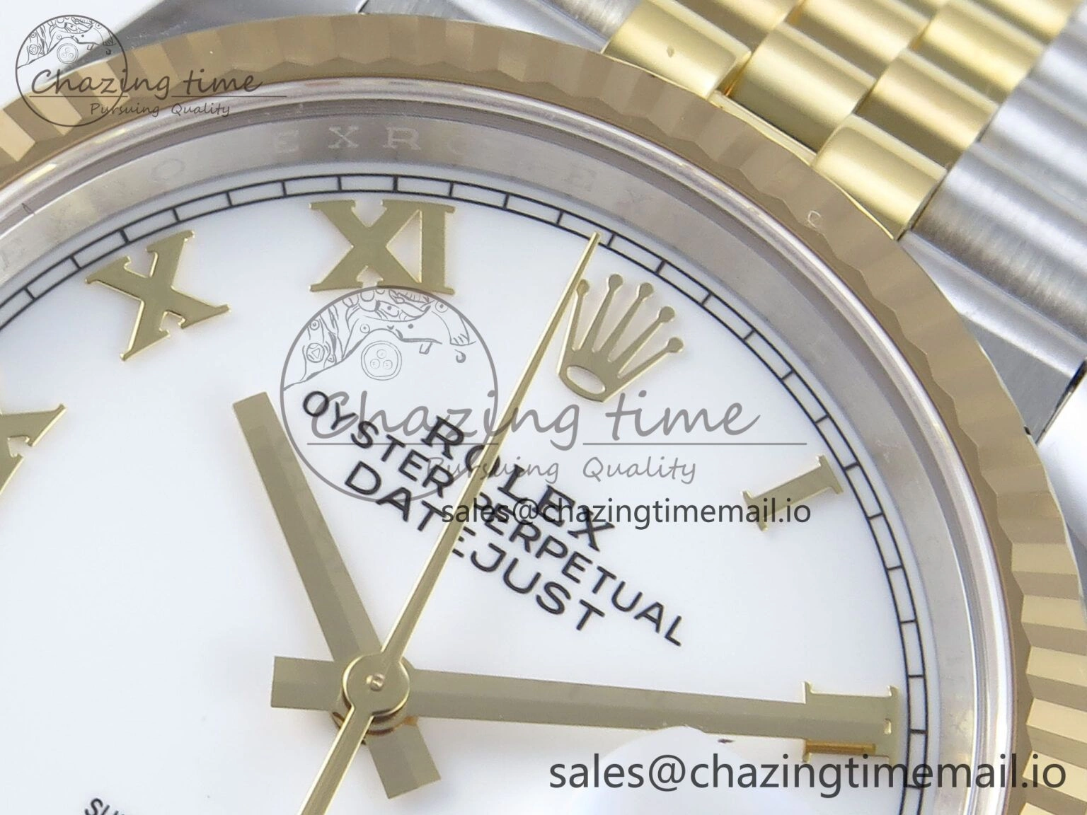 WellDesigned DateJust 36 126233 EWEF Best Edition White Roman Dial on SS YG Jubilee Bracelet A 626