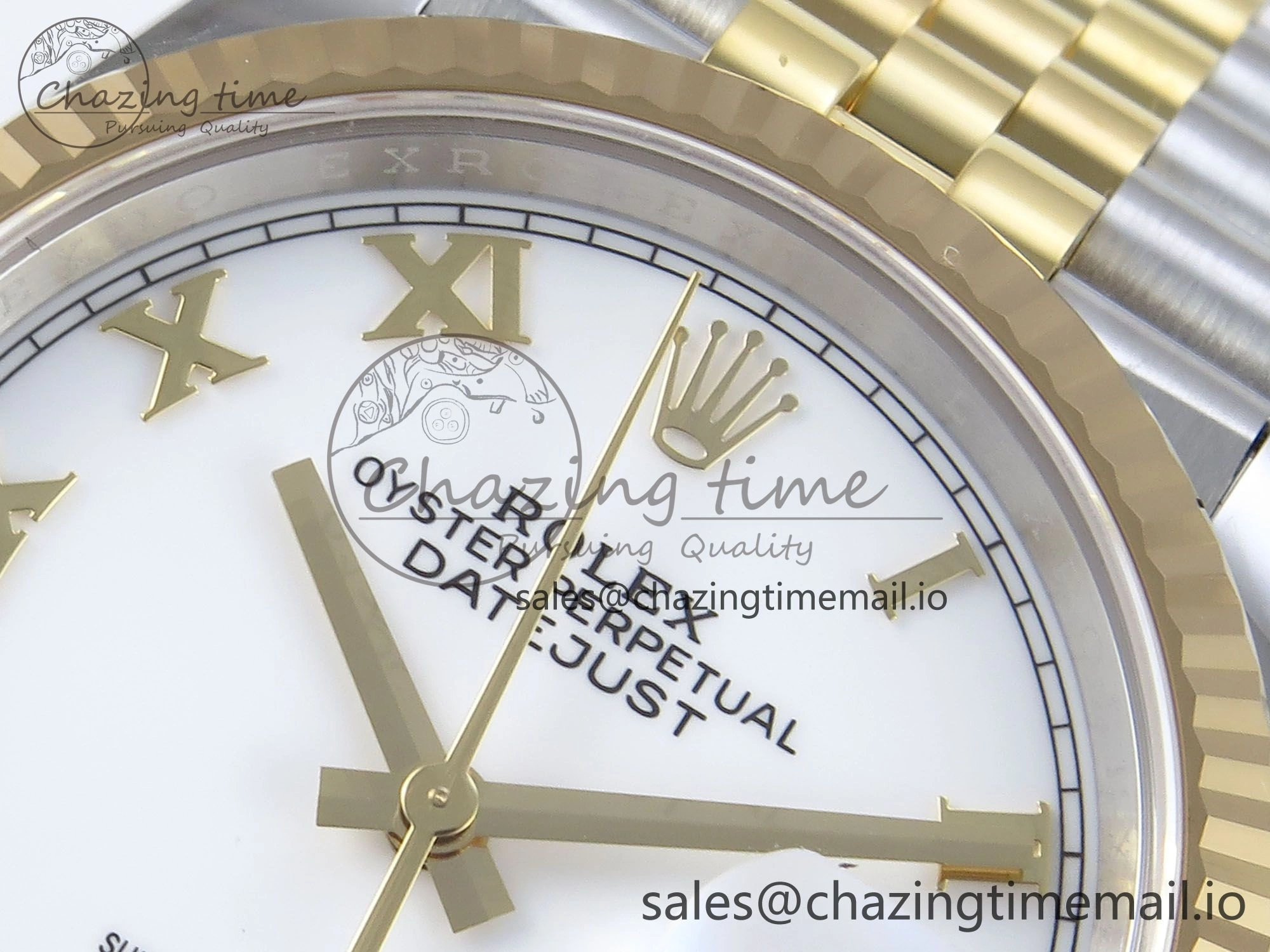 WellDesigned DateJust 36 126233 EWEF Best Edition White Roman Dial on SS YG Jubilee Bracelet A 626