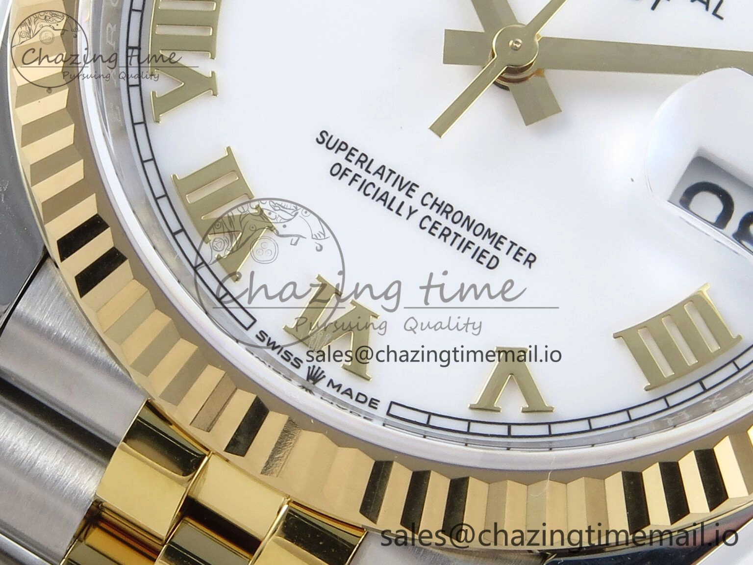 WellDesigned DateJust 36 126233 EWEF Best Edition White Roman Dial on SS YG Jubilee Bracelet A 626