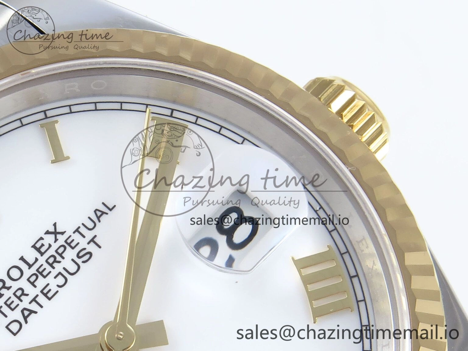 WellDesigned DateJust 36 126233 EWEF Best Edition White Roman Dial on SS YG Jubilee Bracelet A 626