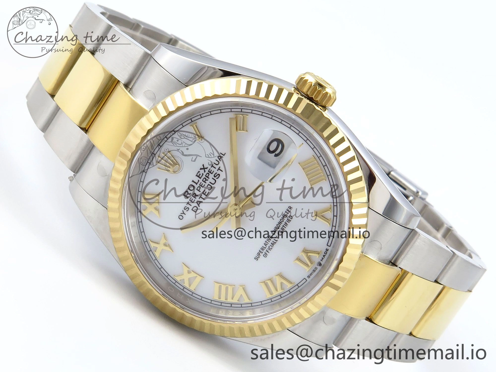 DateJust 36 126233 EWEF Best Edition White Roman Dial on SS YG Oyster Bracelet A SunProtective 680
