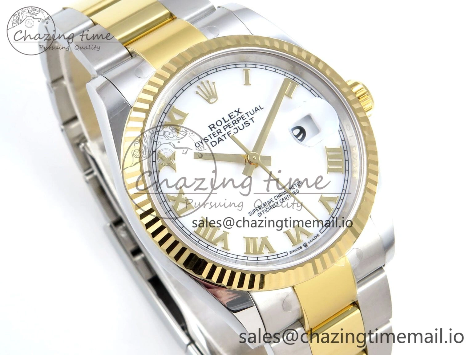 DateJust 36 126233 EWEF Best Edition White Roman Dial on SS YG Oyster Bracelet A SunProtective 680
