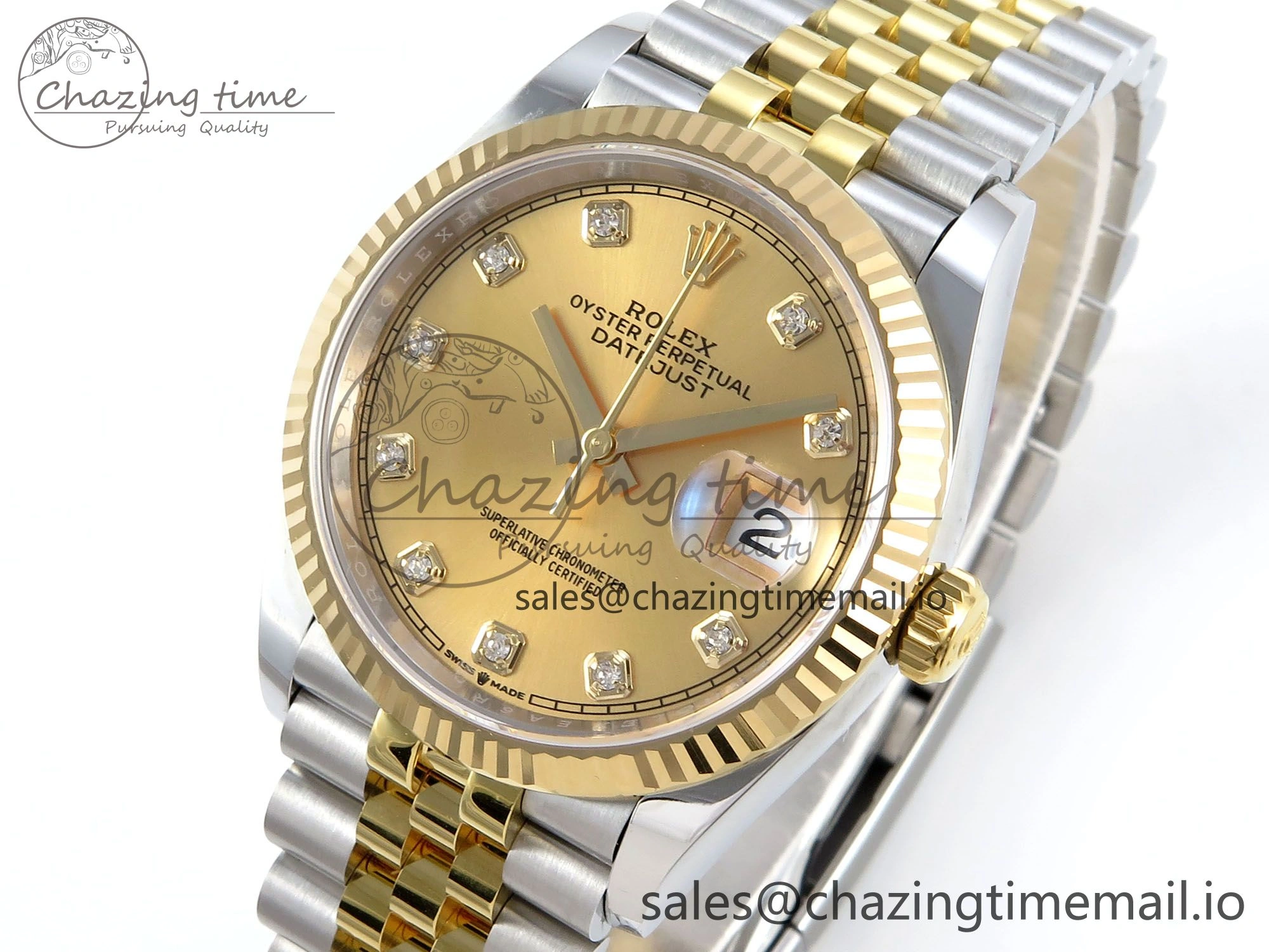 DateJust 36 126233 EWEF Best Edition YG Diamonds Dial on SS YG Jubilee Bracelet A Bright 630