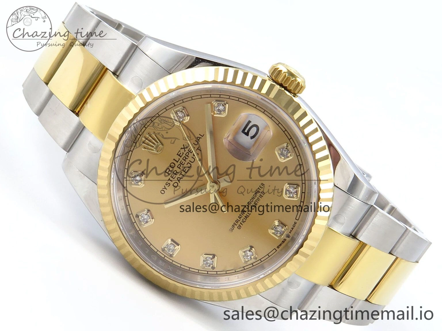 DateJust 36 126233 EWEF Best Edition YG Diamonds Dial on SS YG Oyster Bracelet A Tailored 672