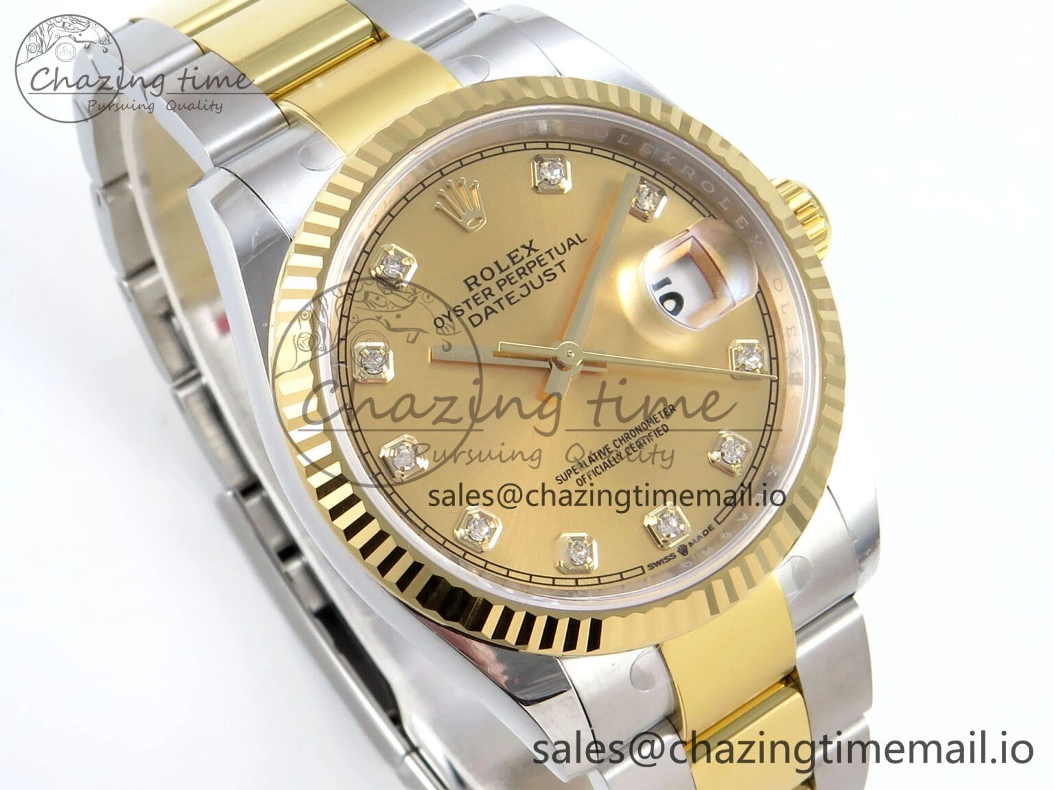 DateJust 36 126233 EWEF Best Edition YG Diamonds Dial on SS YG Oyster Bracelet A Tailored 672