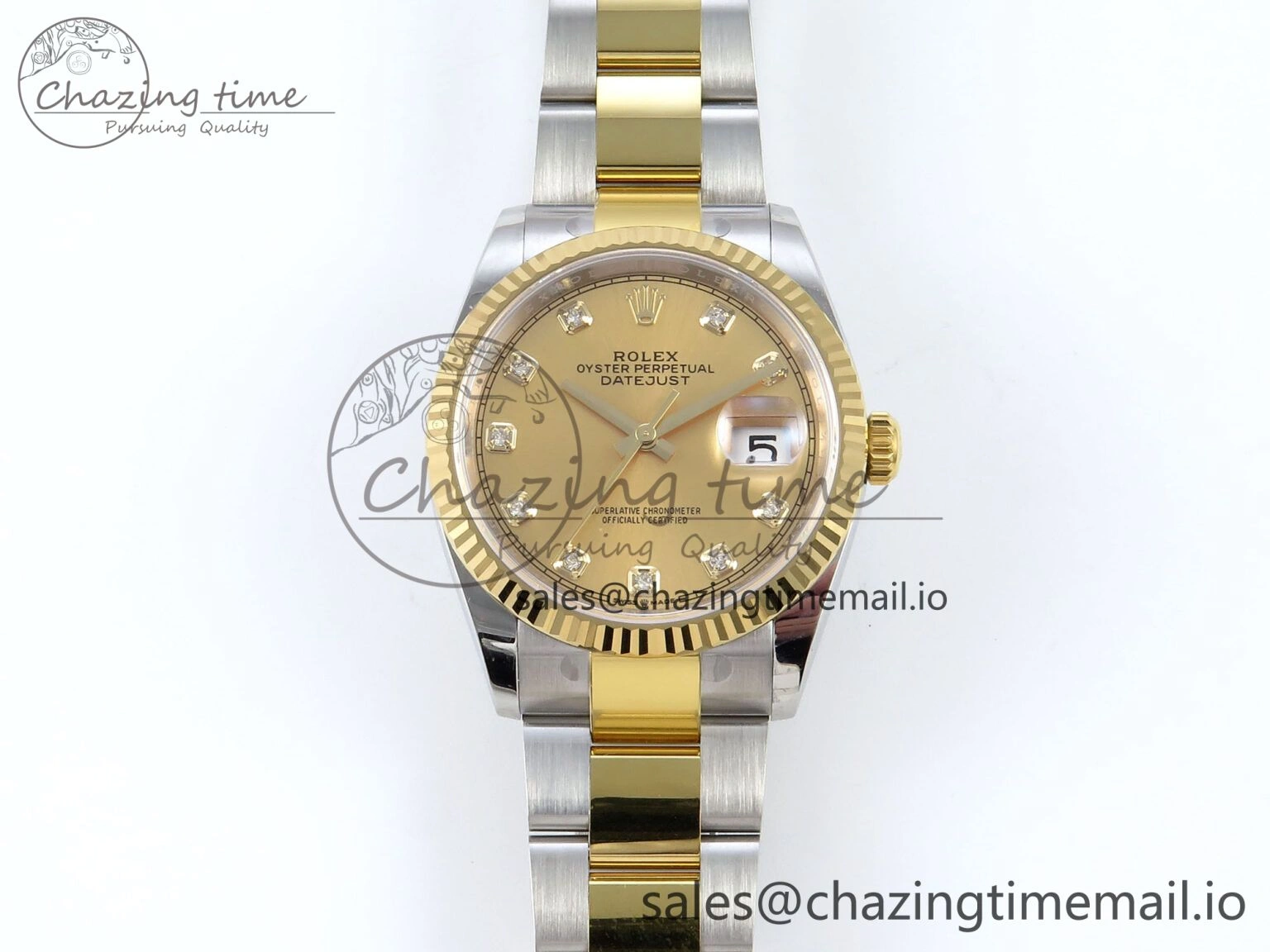 DateJust 36 126233 EWEF Best Edition YG Diamonds Dial on SS YG Oyster Bracelet A Tailored 672