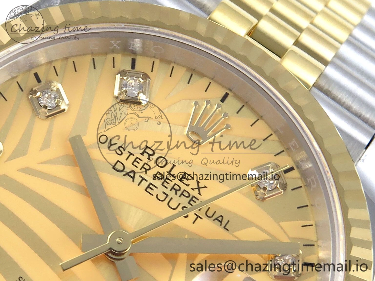 Snug DateJust 36 126233 EWEF Best Edition YG Leaf Dial on SS YG Jubilee Bracelet A 628