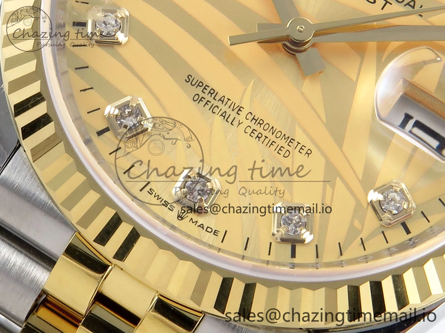 Snug DateJust 36 126233 EWEF Best Edition YG Leaf Dial on SS YG Jubilee Bracelet A 628