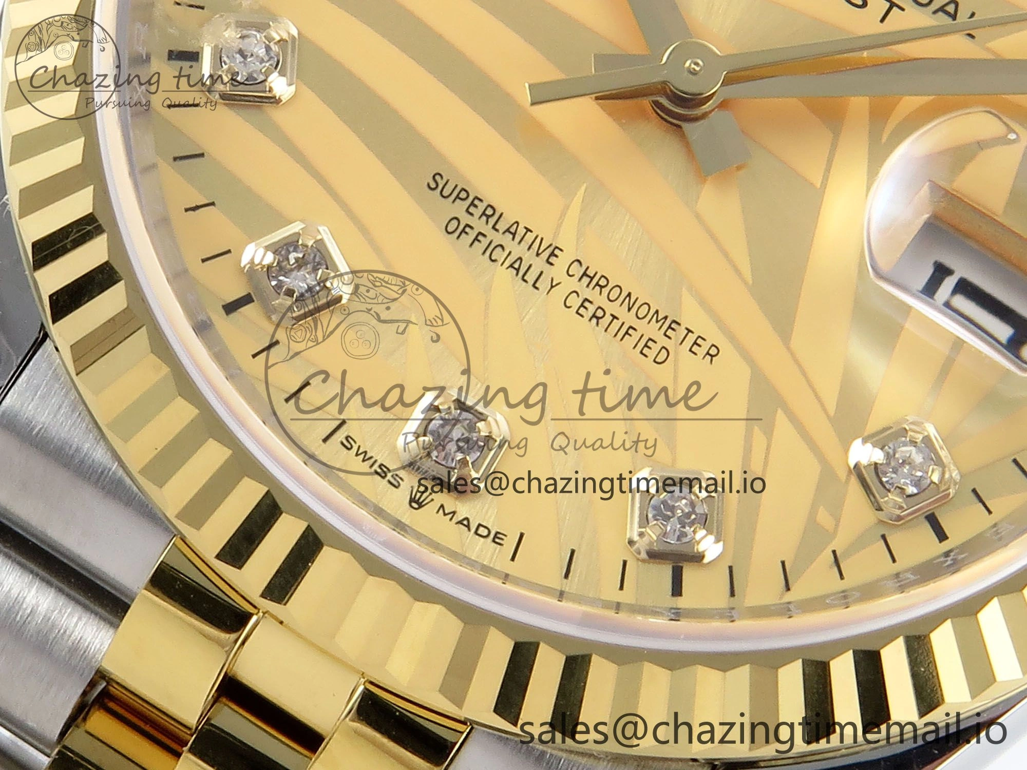 Snug DateJust 36 126233 EWEF Best Edition YG Leaf Dial on SS YG Jubilee Bracelet A 628