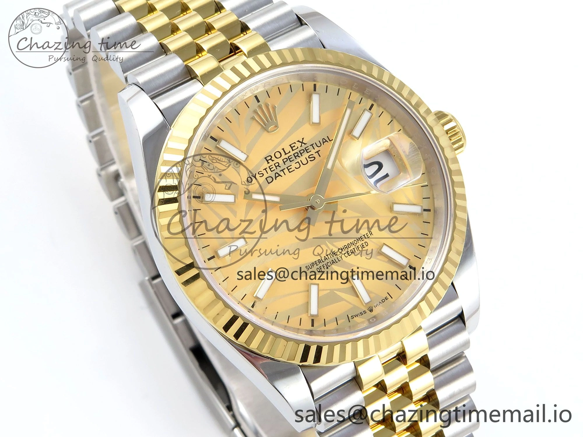 DateJust 36 126233 EWEF Best Edition YG Leaf Dial on SS YG Jubilee Bracelet A Tailored 622