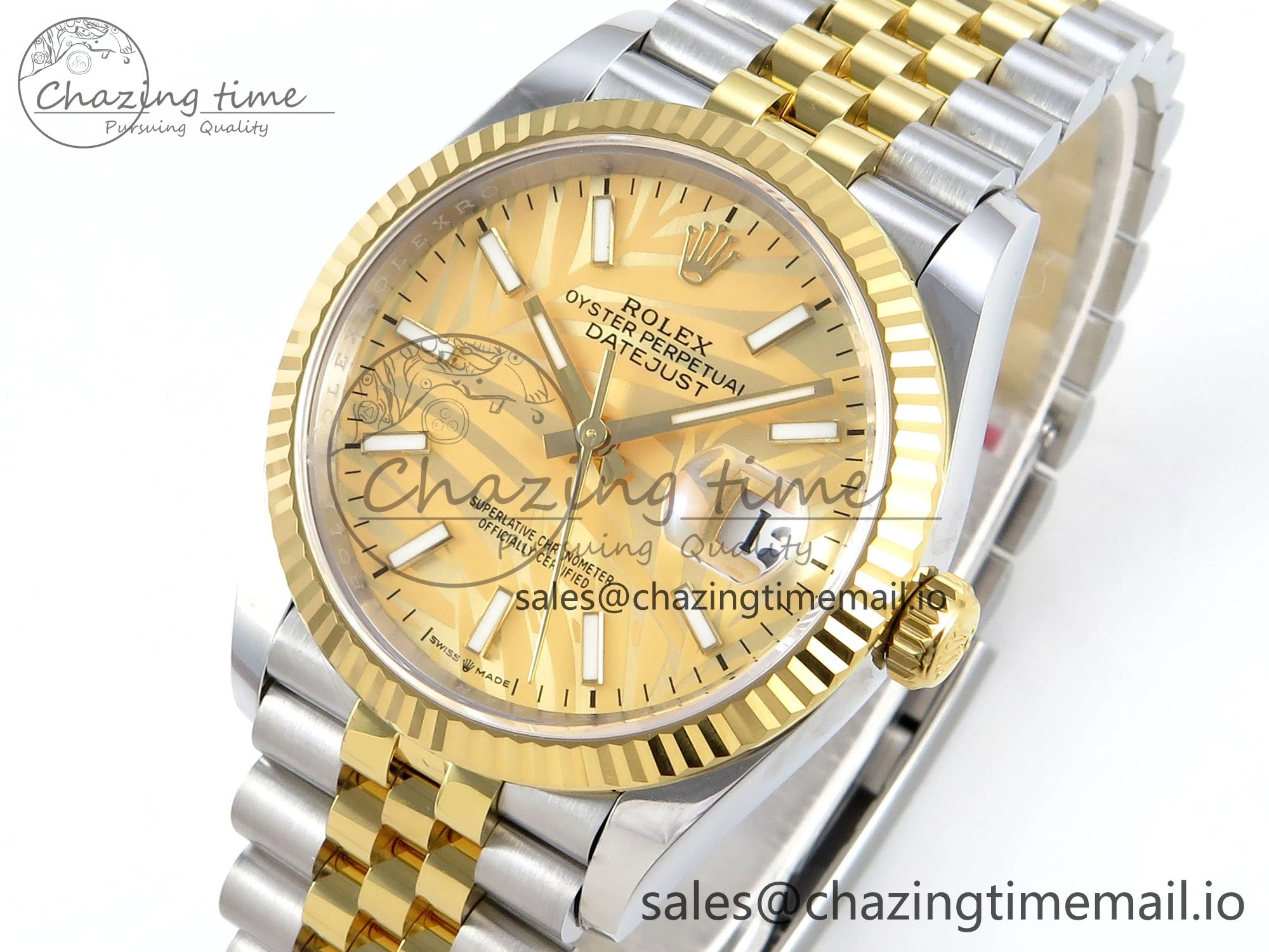 DateJust 36 126233 EWEF Best Edition YG Leaf Dial on SS YG Jubilee Bracelet A Tailored 622