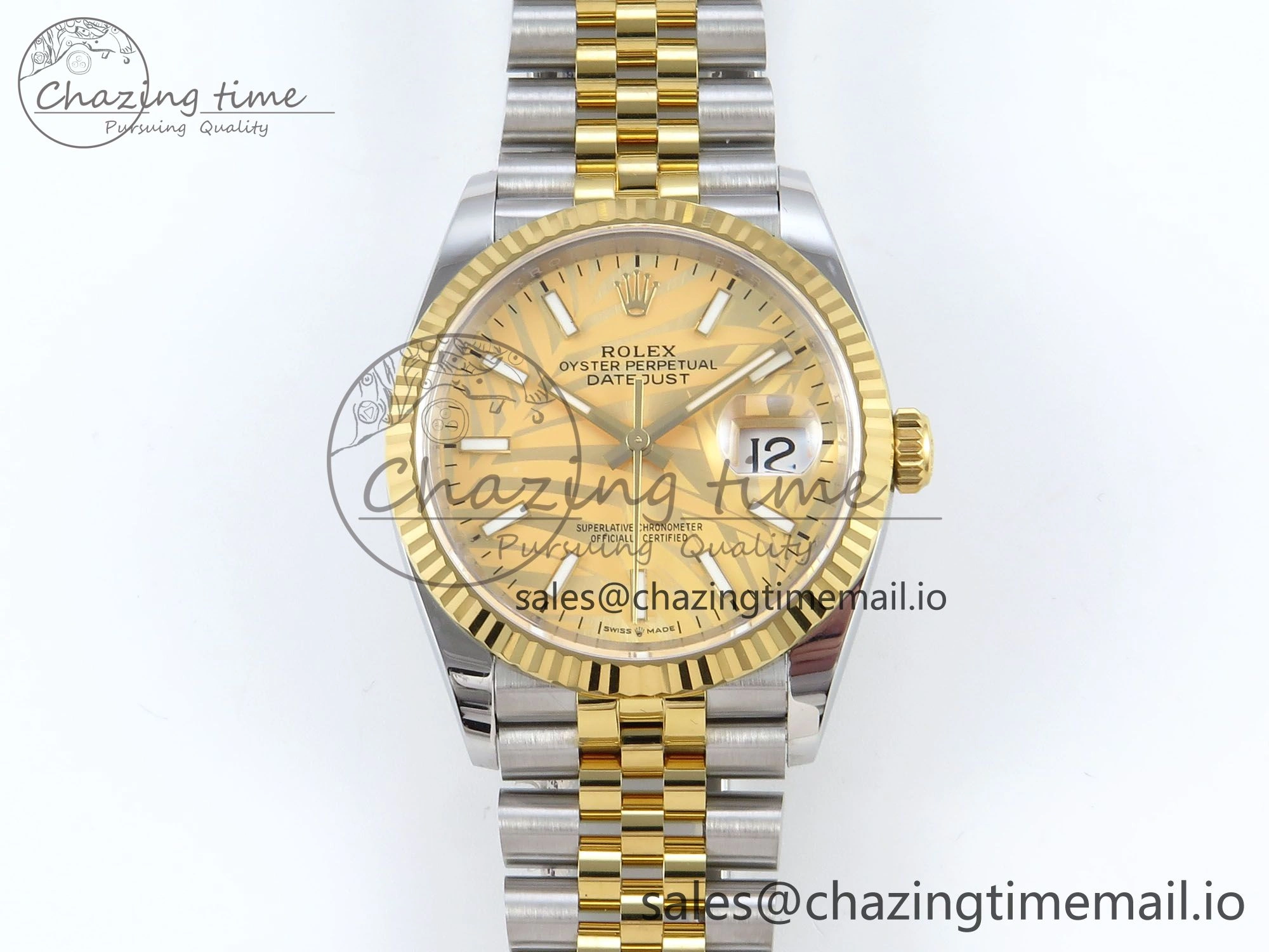 DateJust 36 126233 EWEF Best Edition YG Leaf Dial on SS YG Jubilee Bracelet A Tailored 622