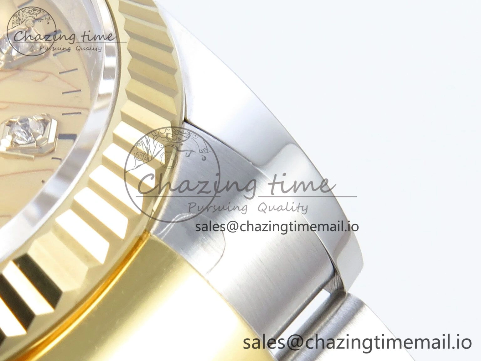 Cozy DateJust 36 126233 EWEF Best Edition YG Leaf Diamonds Dial on SS YG Oyster Bracelet A 673