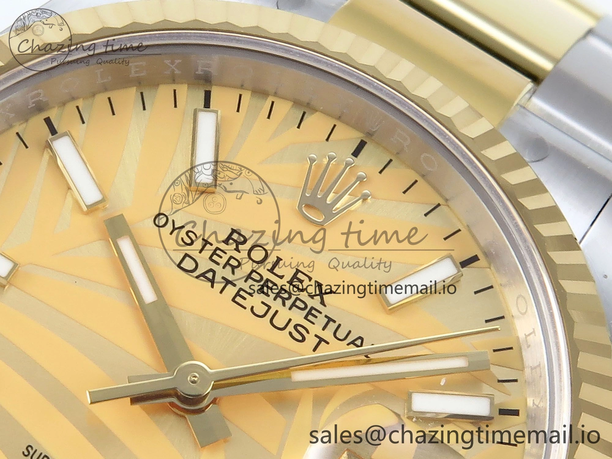 DateJust 36 126233 EWEF Best Edition YG Leaf Stick Dial on SS YG Oyster Bracelet A WrinkleFree 668
