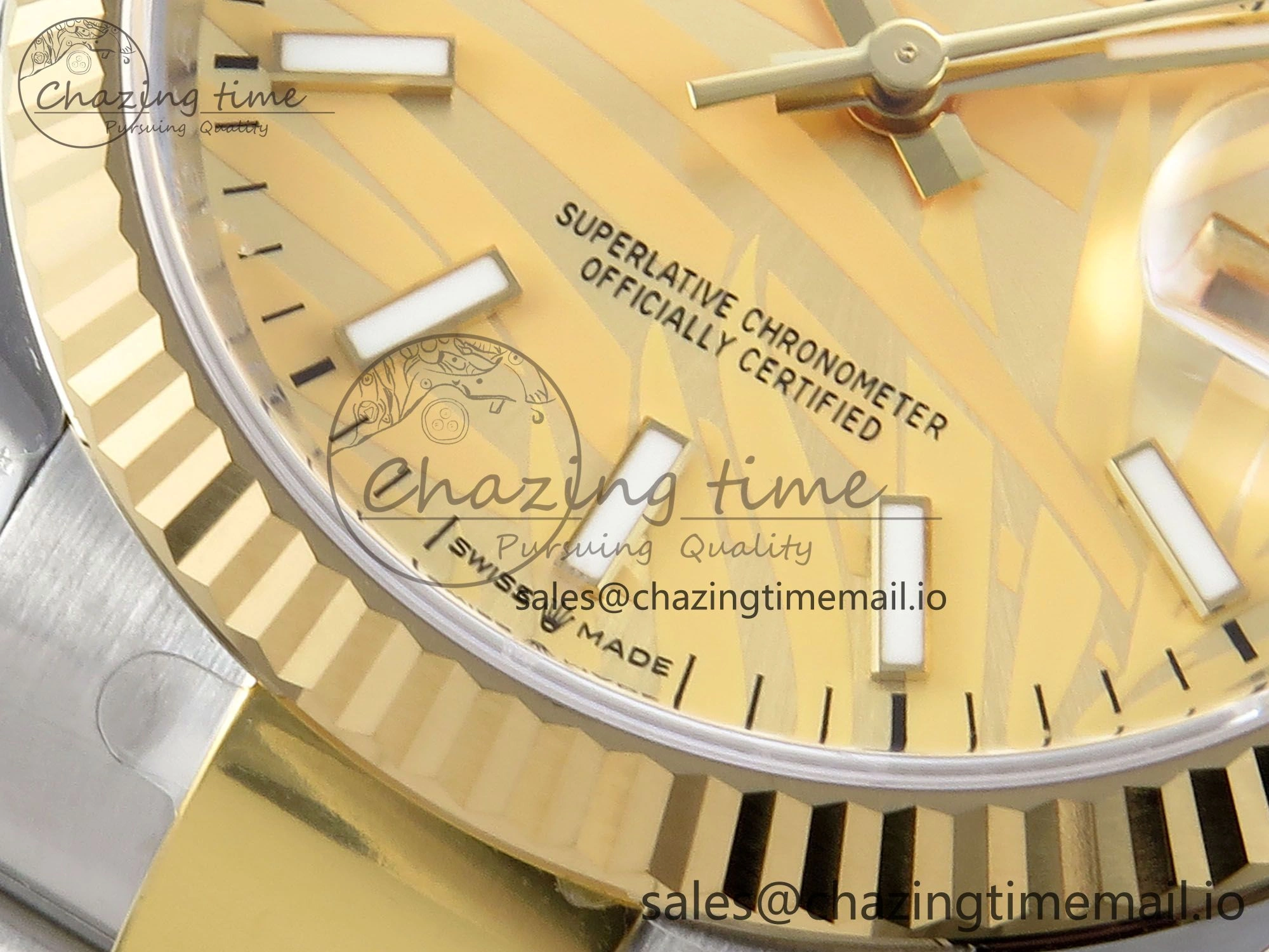DateJust 36 126233 EWEF Best Edition YG Leaf Stick Dial on SS YG Oyster Bracelet A WrinkleFree 668