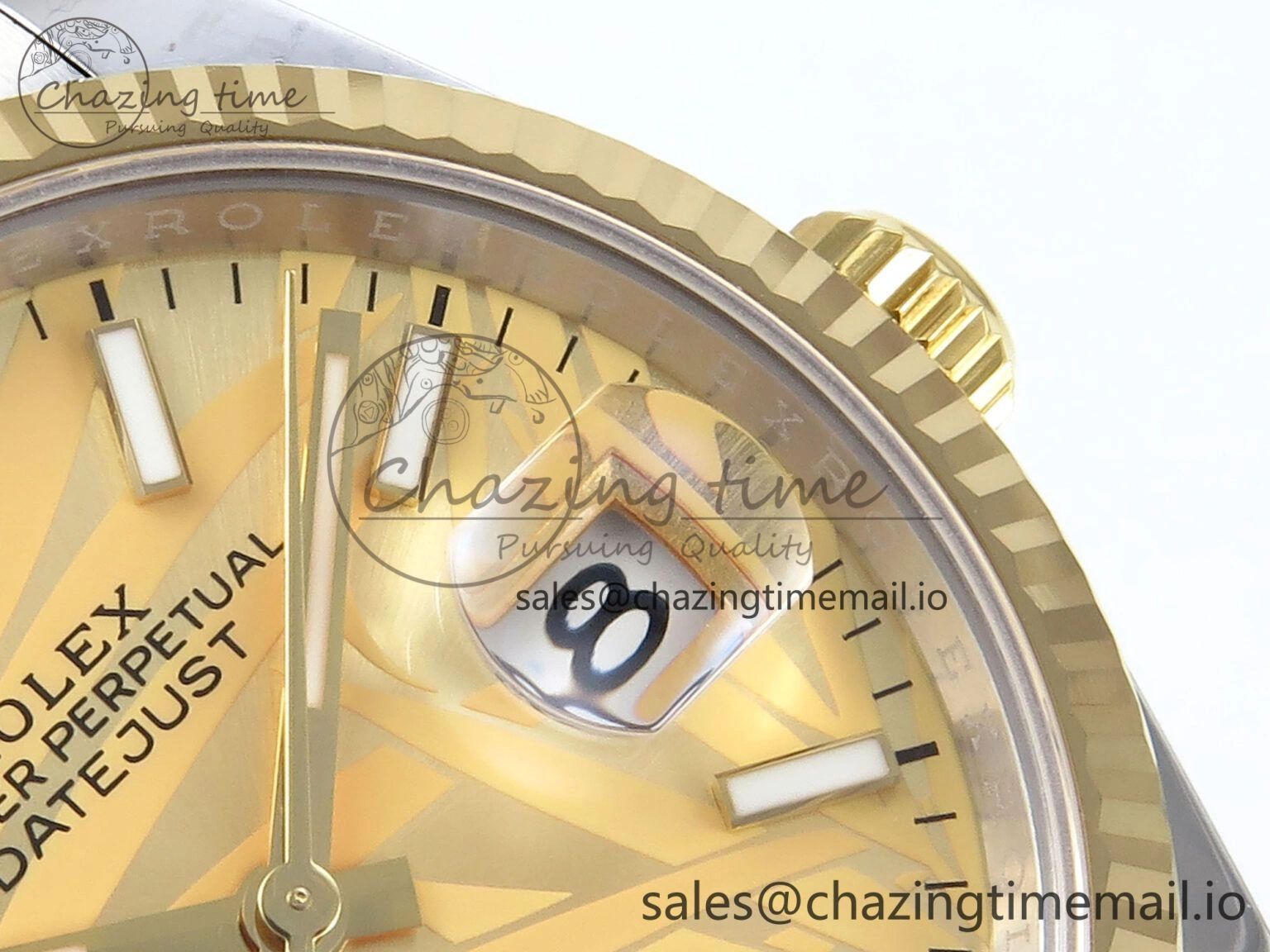 DateJust 36 126233 EWEF Best Edition YG Leaf Stick Dial on SS YG Oyster Bracelet A WrinkleFree 668