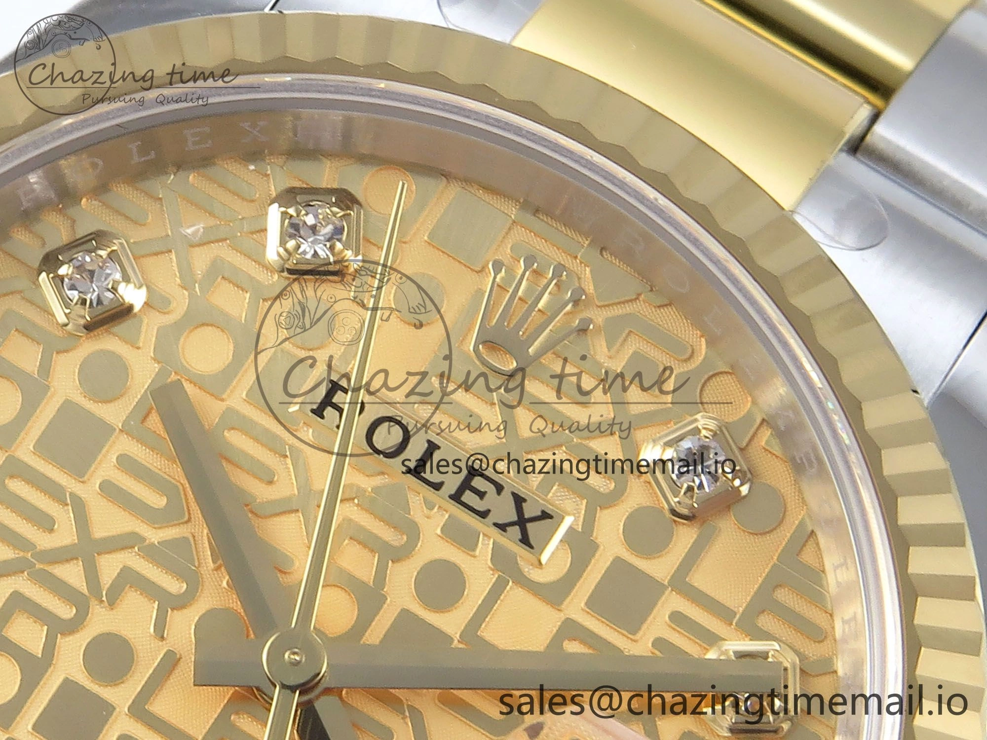 BestValue DateJust 36 126233 EWEF Best Edition YG Pattern Diamonds Dial on SS YG Oyster Bracelet A 674
