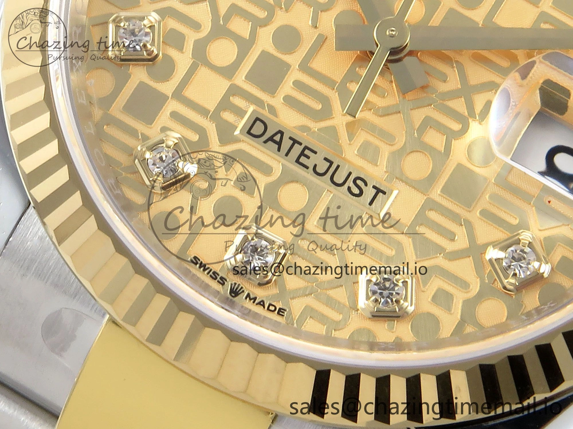 BestValue DateJust 36 126233 EWEF Best Edition YG Pattern Diamonds Dial on SS YG Oyster Bracelet A 674