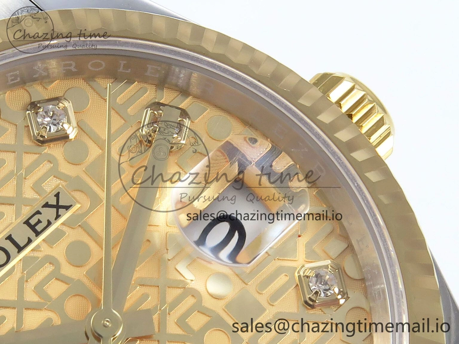 BestValue DateJust 36 126233 EWEF Best Edition YG Pattern Diamonds Dial on SS YG Oyster Bracelet A 674