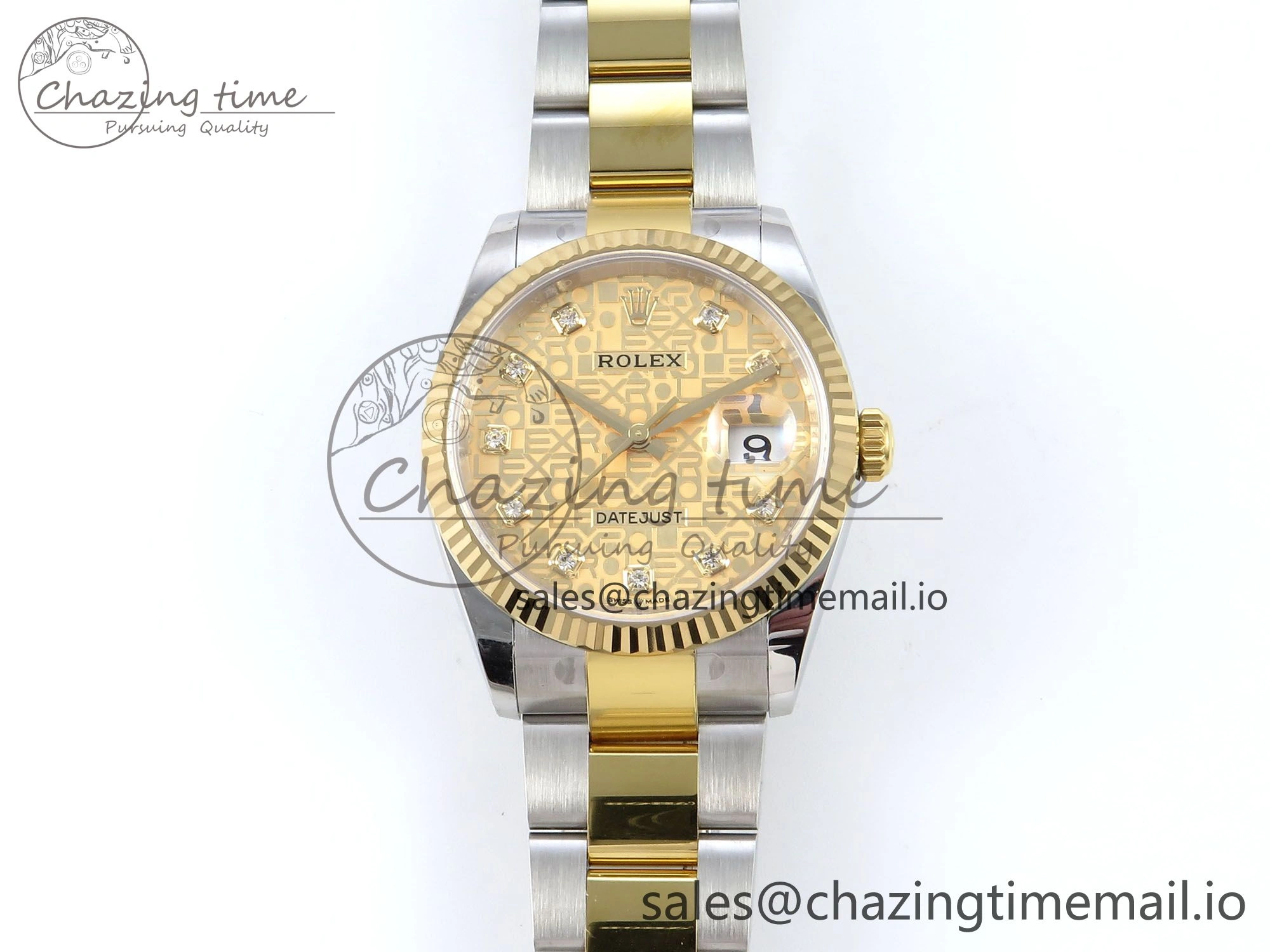 BestValue DateJust 36 126233 EWEF Best Edition YG Pattern Diamonds Dial on SS YG Oyster Bracelet A 674