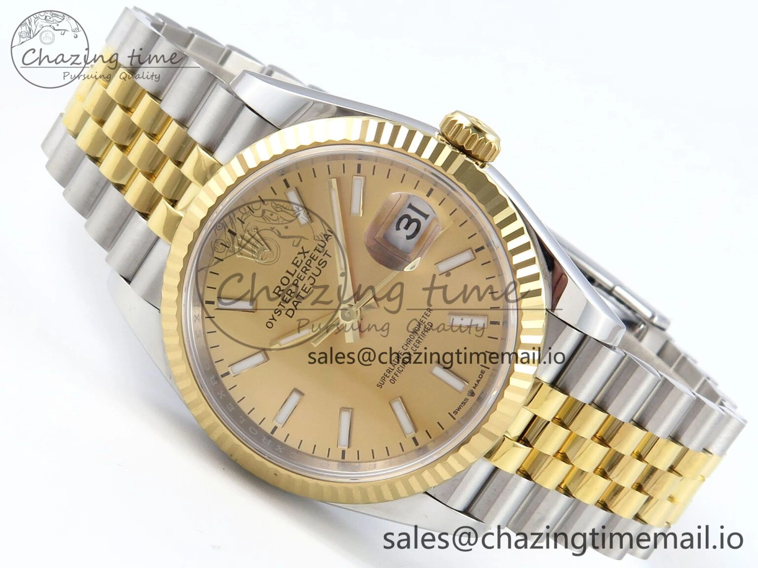 DateJust 36 126233 EWEF Best Edition YG Stick Dial on SS YG Jubilee Bracelet A Modern 624