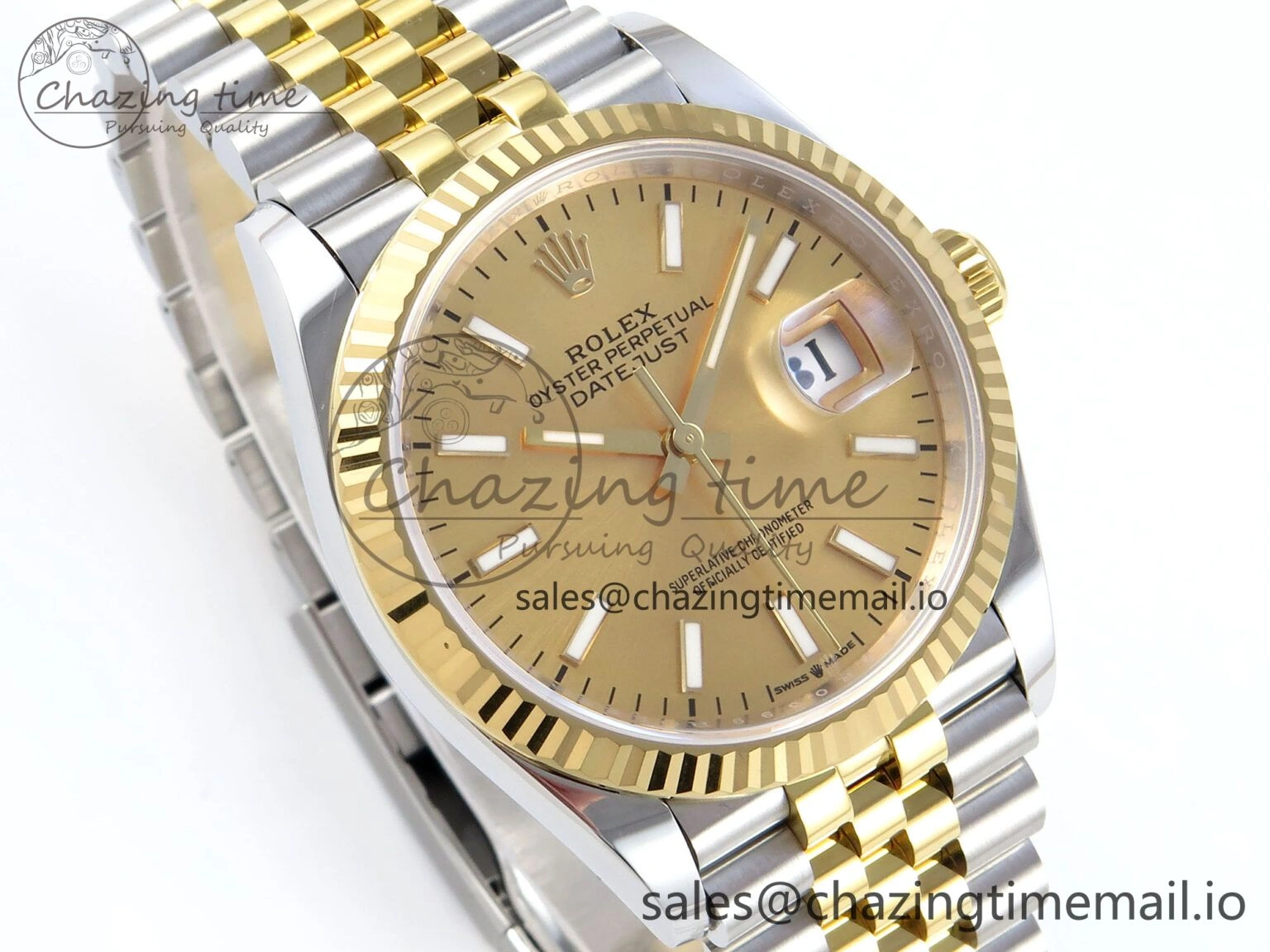 DateJust 36 126233 EWEF Best Edition YG Stick Dial on SS YG Jubilee Bracelet A Modern 624
