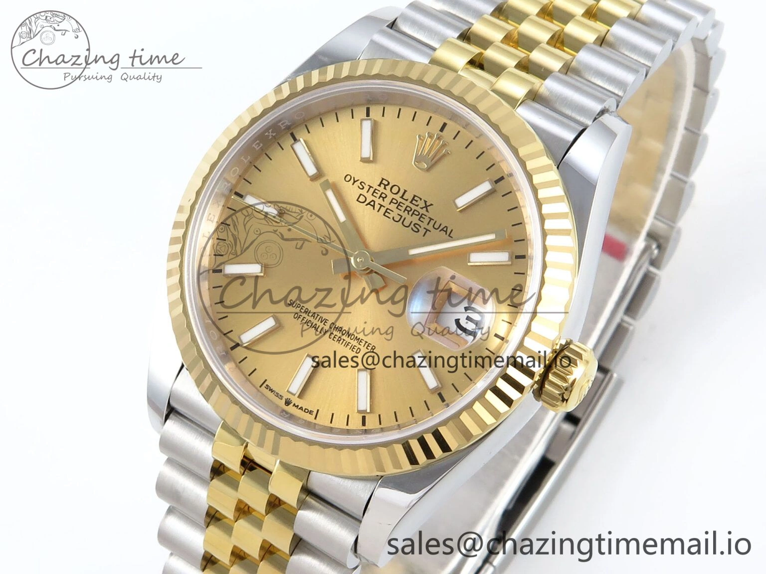 DateJust 36 126233 EWEF Best Edition YG Stick Dial on SS YG Jubilee Bracelet A Modern 624