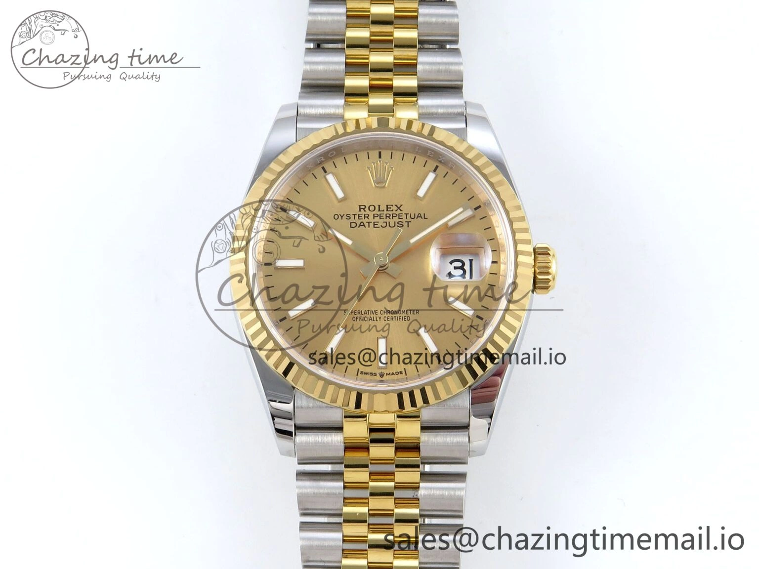 DateJust 36 126233 EWEF Best Edition YG Stick Dial on SS YG Jubilee Bracelet A Modern 624