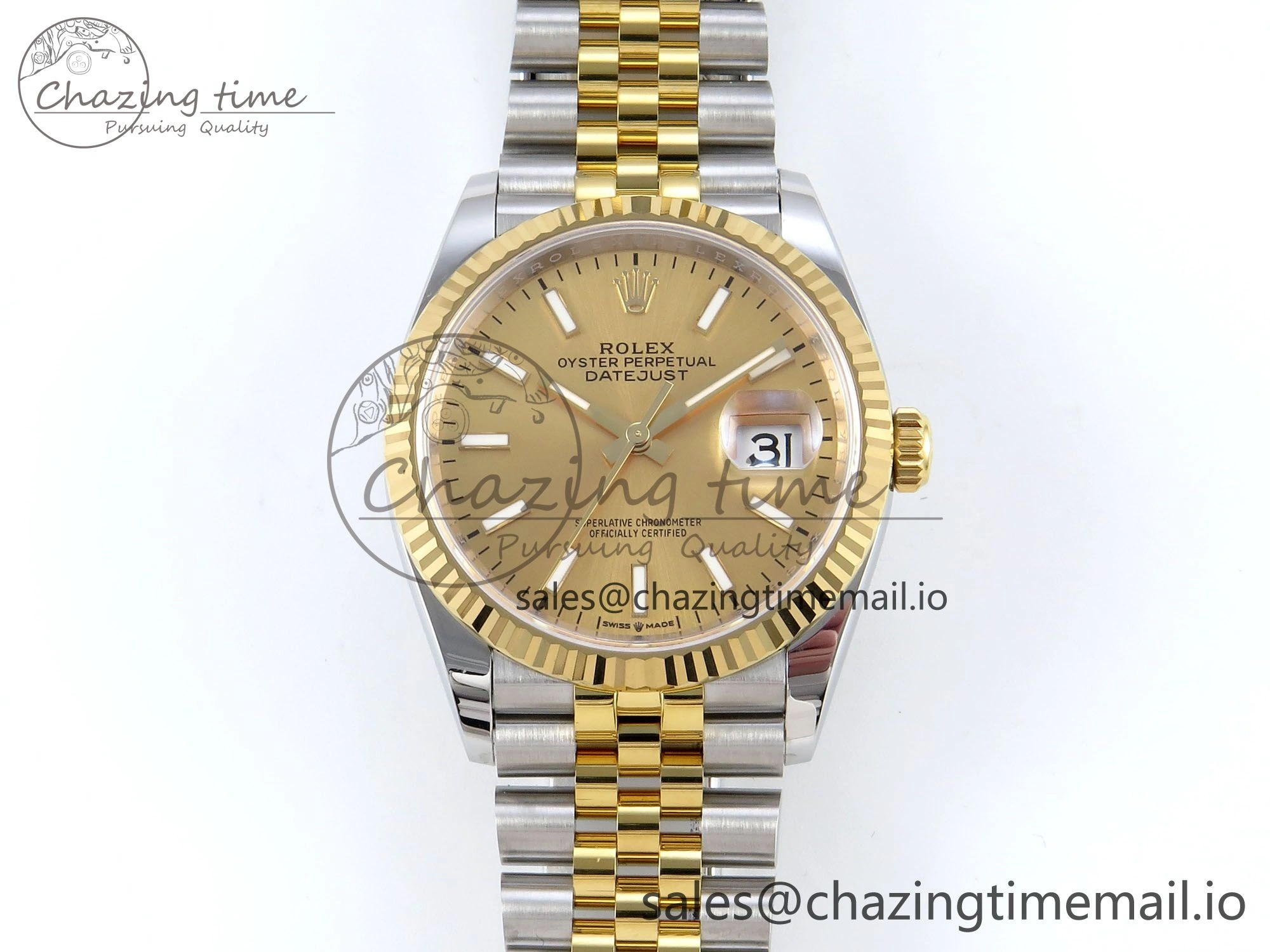 DateJust 36 126233 EWEF Best Edition YG Stick Dial on SS YG Jubilee Bracelet A Modern 624