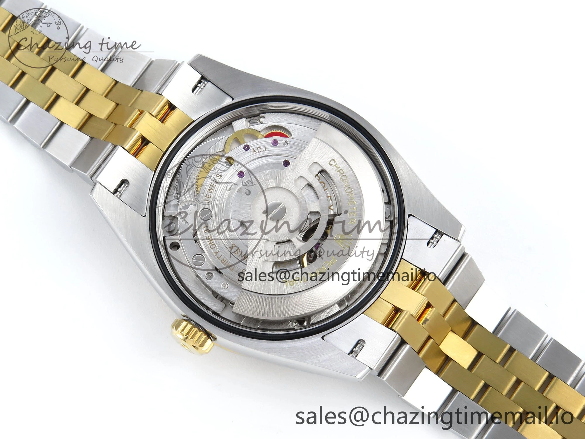 Practical DateJust 36 126233 EWEF Best Edition YG Textured Dial Stick Marker on SS YG Jubilee Bracelet A 619