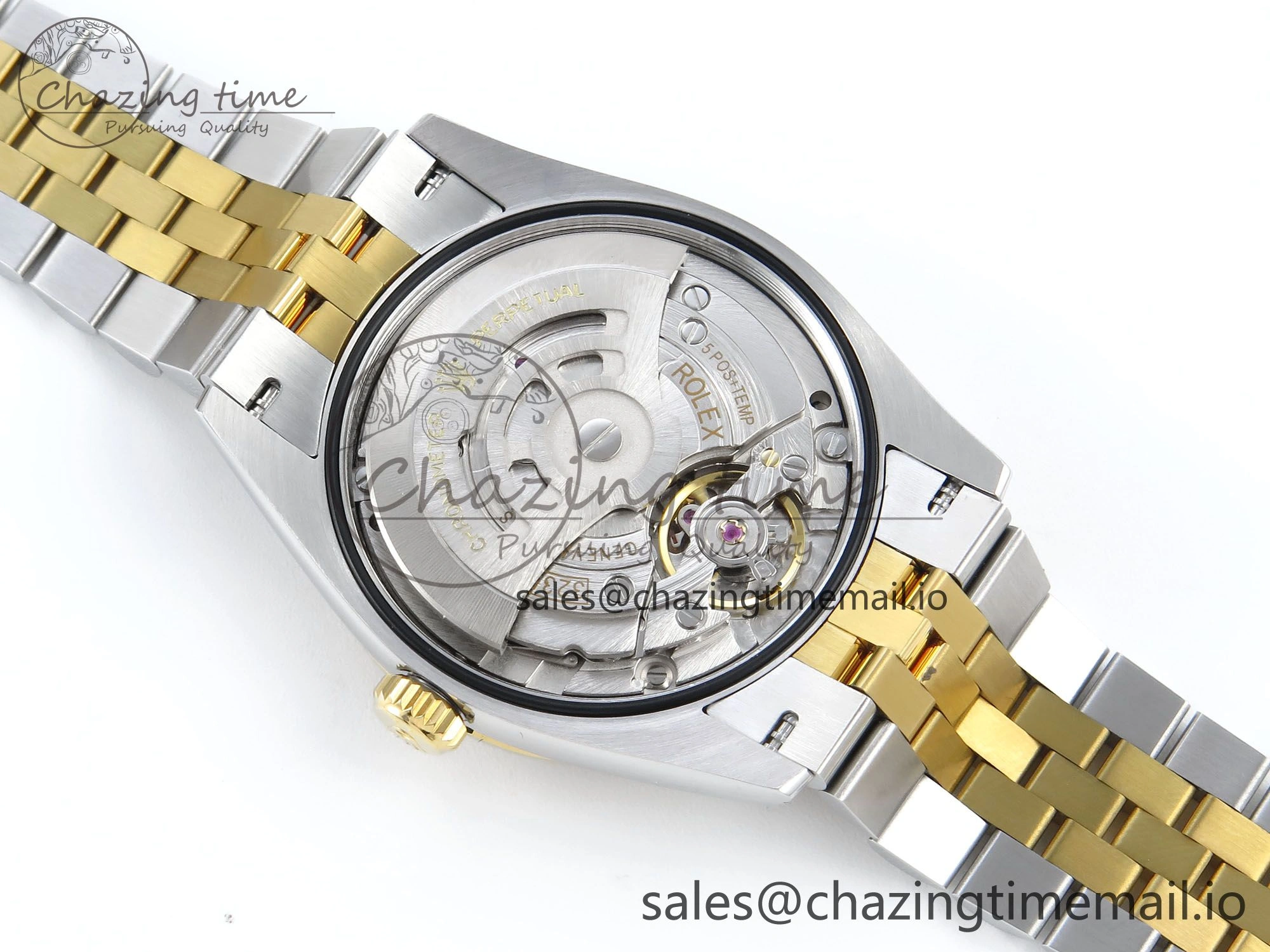 Practical DateJust 36 126233 EWEF Best Edition YG Textured Dial Stick Marker on SS YG Jubilee Bracelet A 619