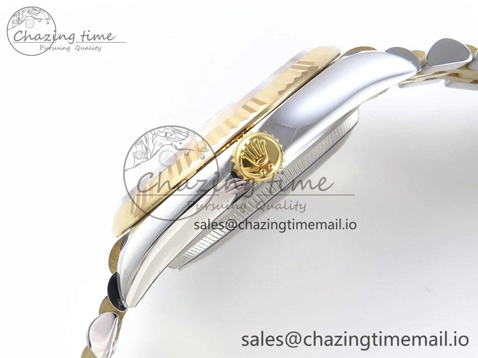 Practical DateJust 36 126233 EWEF Best Edition YG Textured Dial Stick Marker on SS YG Jubilee Bracelet A 619