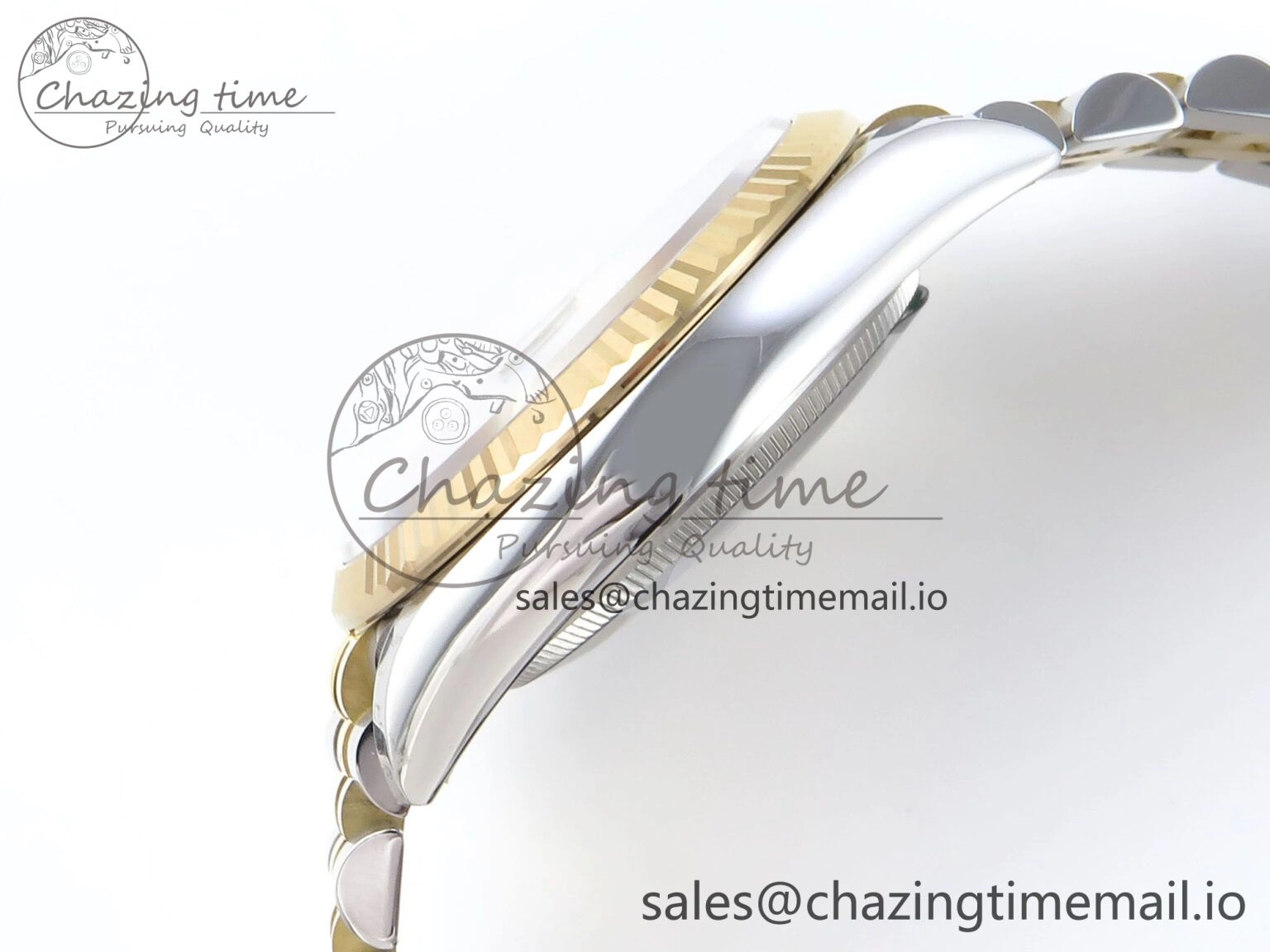 Practical DateJust 36 126233 EWEF Best Edition YG Textured Dial Stick Marker on SS YG Jubilee Bracelet A 619