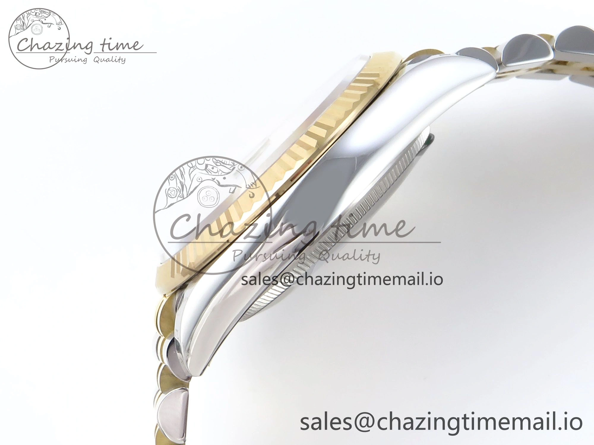Practical DateJust 36 126233 EWEF Best Edition YG Textured Dial Stick Marker on SS YG Jubilee Bracelet A 619