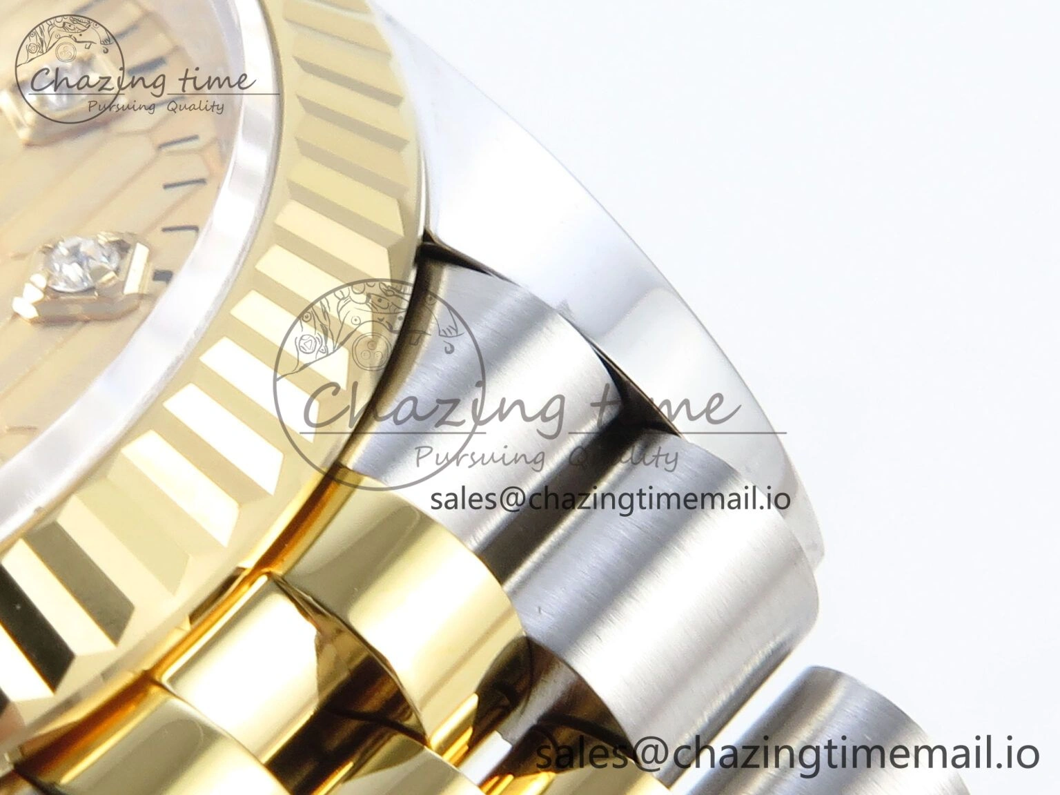Packable DateJust 36 126233 EWEF Best Edition YG Textured Diamonds Dial on SS YG Jubilee Bracelet A 621